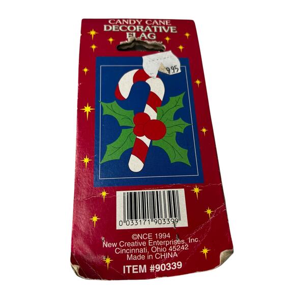 Vintage 1994 Candy Cane Decorative Flag 28" x 44" New - Picture 10 of 12